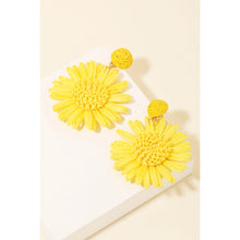 Raffia Flower Charm Earrings