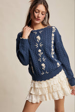 Rory Embroidered Cable Knit Sweater