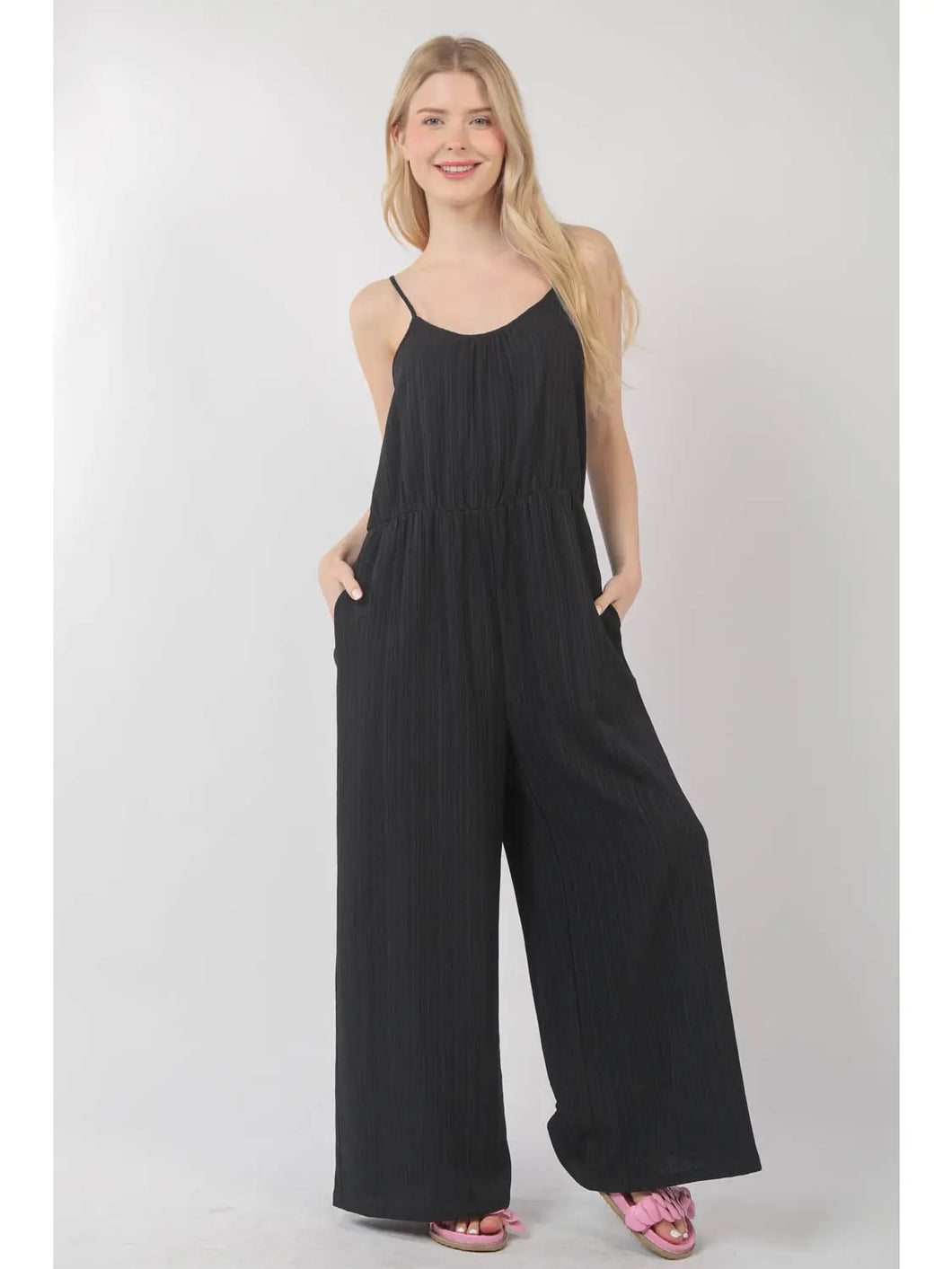 Blake Wide Leg Jumpsuit in Black