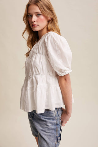 Alice Embroidered Peplum Blouse