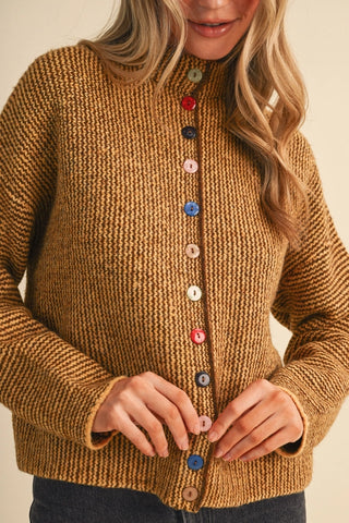 Amelia Cardigan in Mustard Brown