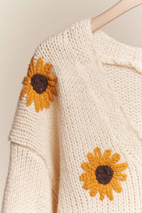 Sunflower Embroidered Cardigan