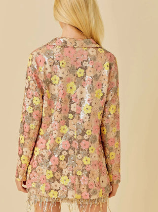 Jamille Multi Sequin Flower Blazer