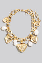 Atlas Heart And Pearl Charm Bracelet