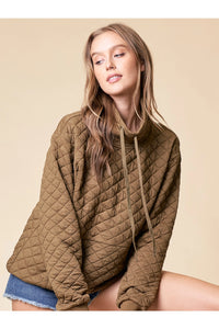 Olive Quilted Pullover