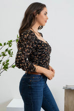 Sweetheart Sleeve Floral Top