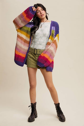 Rainbow Crochet Cardigan