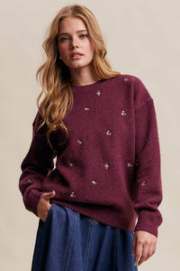 Auburn Embroidered Knit Sweater