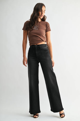 JBD Palazzo Jean in Washed Black