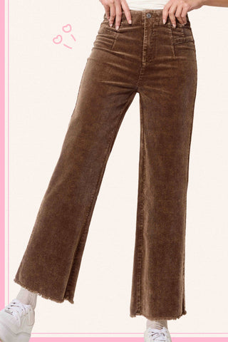 Evie High Waisted Wide Leg Corduroy Pants