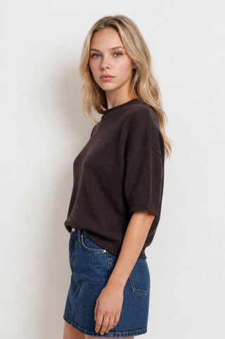 Sophia Knit Top in Brown