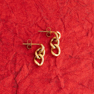 Julie 18K Curb Chain Earrings