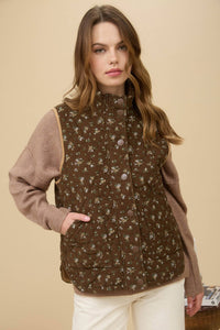 Jess Floral Quilted Puffer Vest