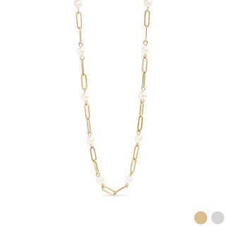 Pearl Paperclip Necklace