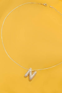 Initial Pave Bubble Necklace