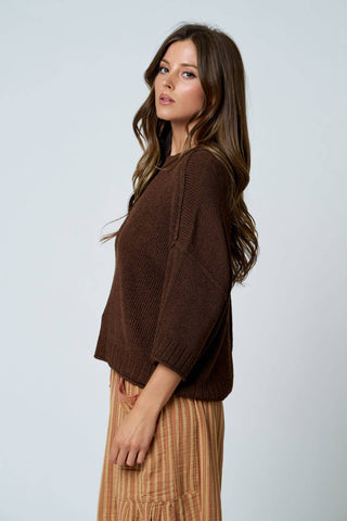 Bria Knit Top in Brown