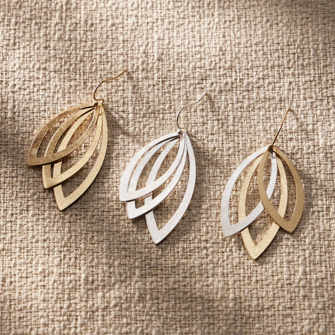 Elegant Layered Leaf Earrings