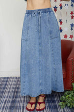 Ella Washed Denim Maxi Skirt
