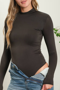 Draya Mock Neck Bodysuit in Black