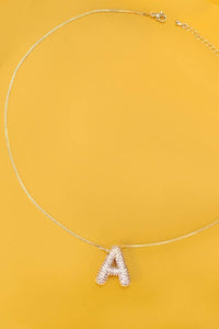 Initial Pave Bubble Necklace