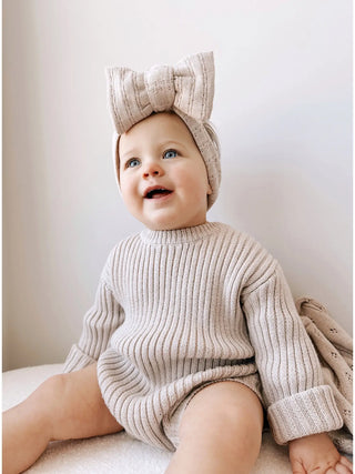 Chunky Rib Romper - Heather Beige