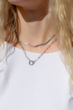 18K Gold Paperclip Rhinestone Charm Holder Necklace