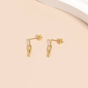 Gold Paperclip Earrings