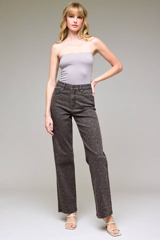 Blair Straight High Rise Denim in Cheetah