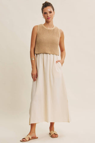 Madeline Cotton-Sweater Midi Dress