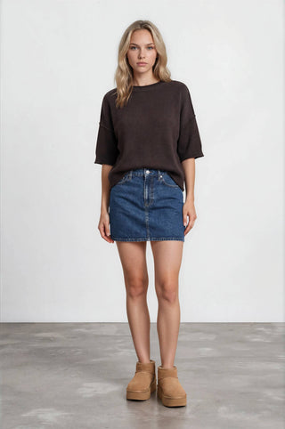 Sophia Knit Top in Brown