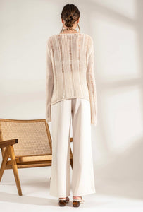 Ladder Knit Sweater in Ivory