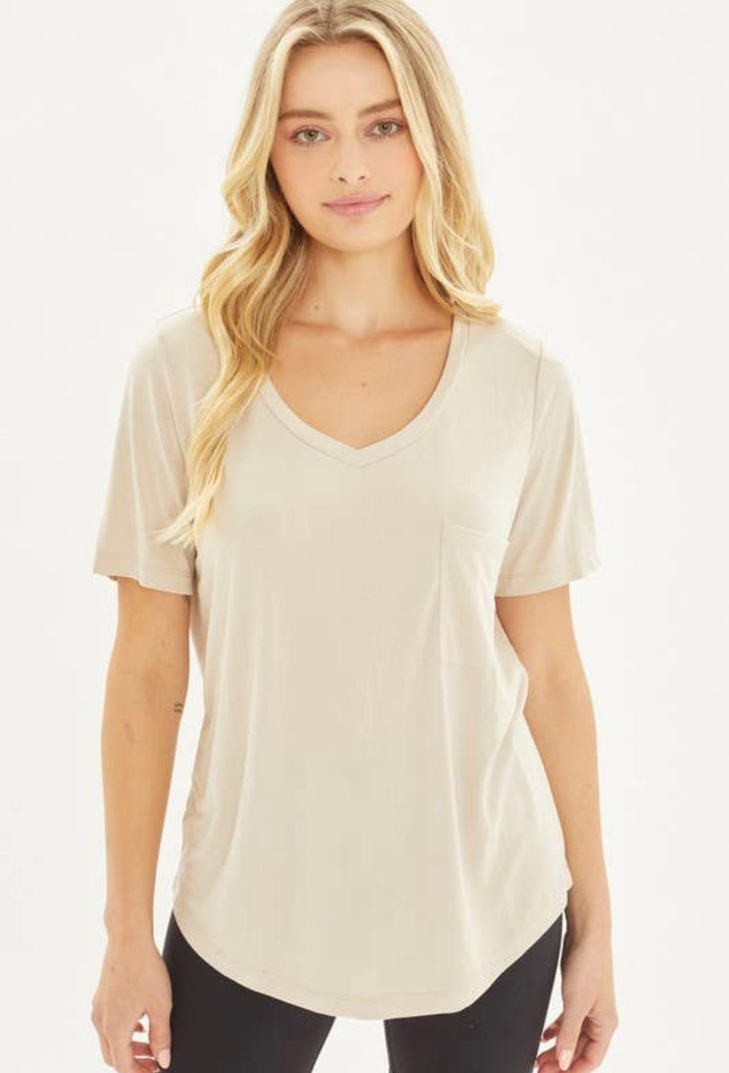Basic Needs Knit T-Shirt in Sand