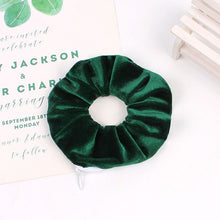 Velvet Zipper Scrunchie in Emerald
