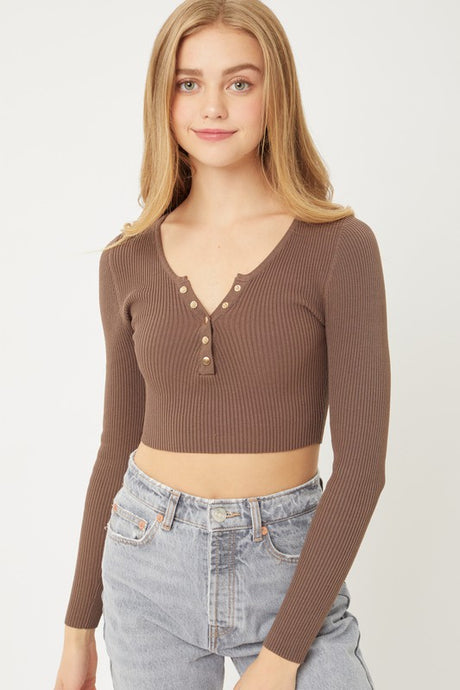 Siya Long Sleeve Top in Coco