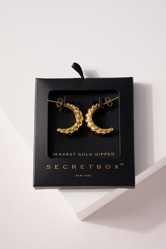 Secret Box Twisted Hoop Earrings