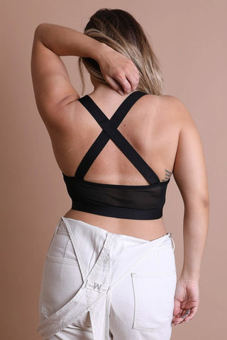 Cross Front Bralette in Black