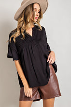 Alex Pleated Blouse in Black