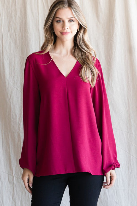 The Emma Top in Burgundy