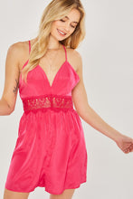 Maya Lace Romper in Hot Pink