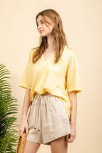 Venice Sunrise Waffle Knit Top in Yellow