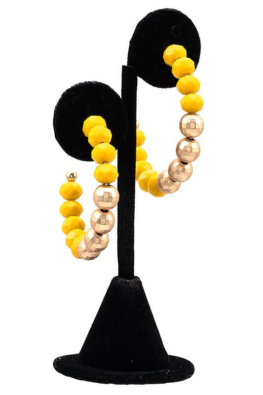 Lola Beaded Earrings in Yellow