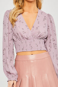 Rory Floral Top in Lavender