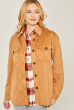 Layla Button Down Shacket in Camel
