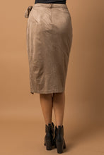 Suede Wrap Midi Skirt