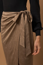 Suede Wrap Midi Skirt