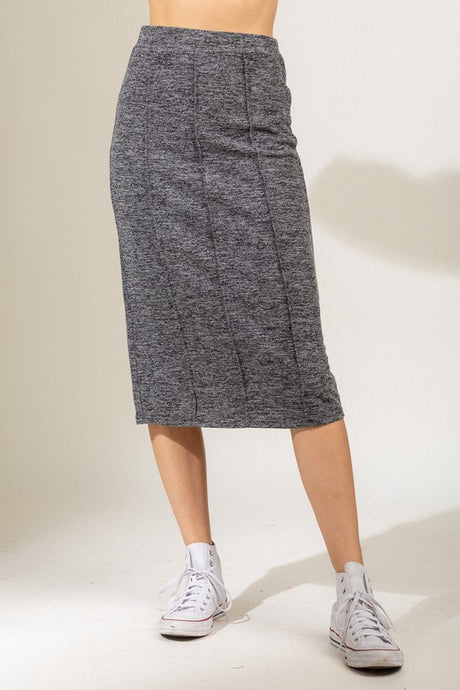 Pintuck Midi Skirt