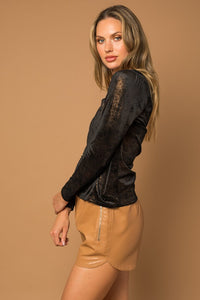 Yours Truly Square Neck Velvet Top