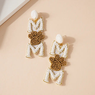 MOM Seed Beaded Earrings