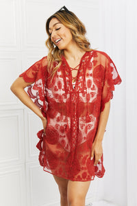 Summer Moves Lace up Cover Up