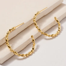 Secret Box Beaded Gold Dip Hoop Earrings